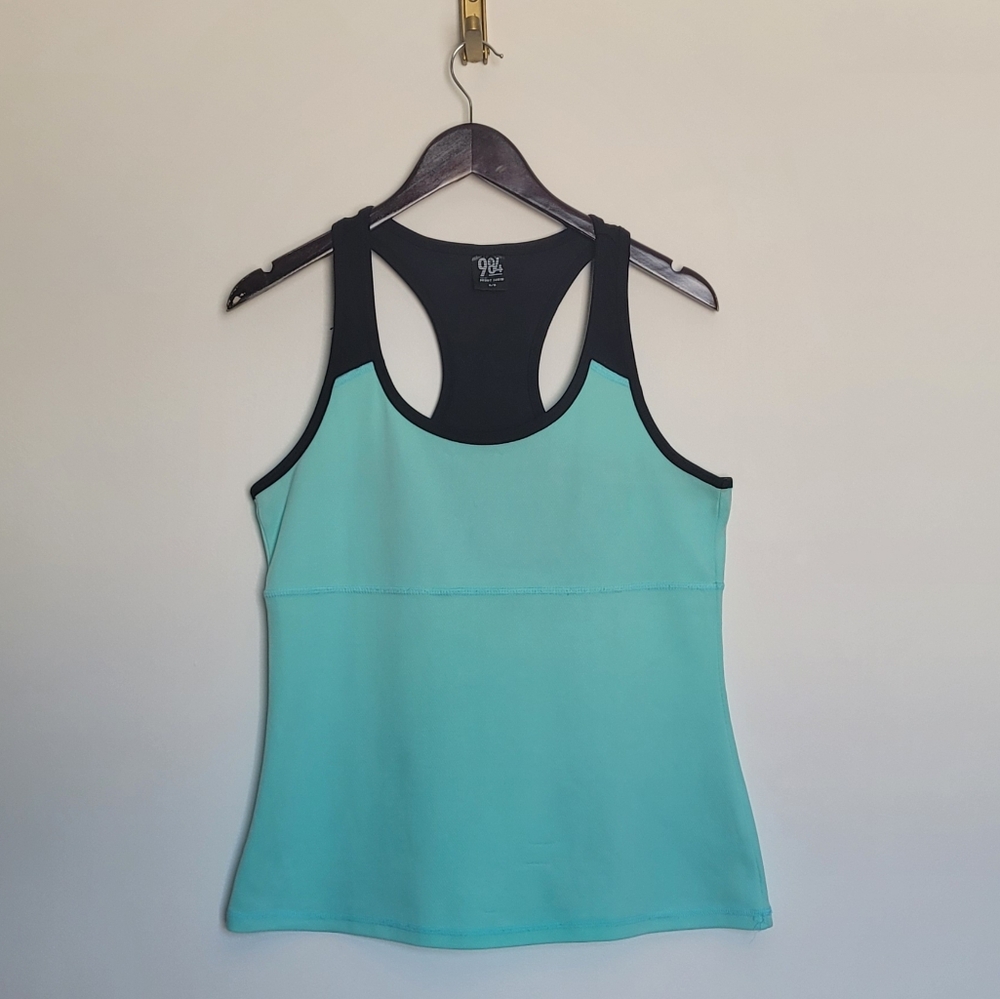 Mint Green and Black Racerback Tank Top